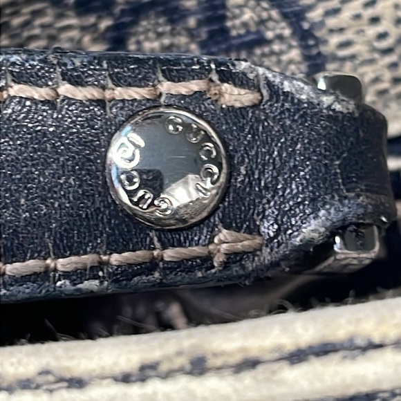 Gucci Monogram GG Supreme Flat Messenger Shoulder Crossbody Bag Navy Blue Beige - Picture 12 of 17